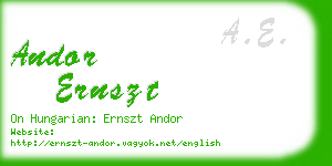 andor ernszt business card